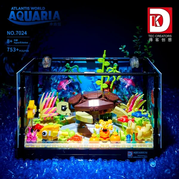 Creative Jellyfish Turtle Clown Aquarium Fish Tank Building Blocks Underwater World 31122 Assemble Bricks Toys Kids Girl Gifts