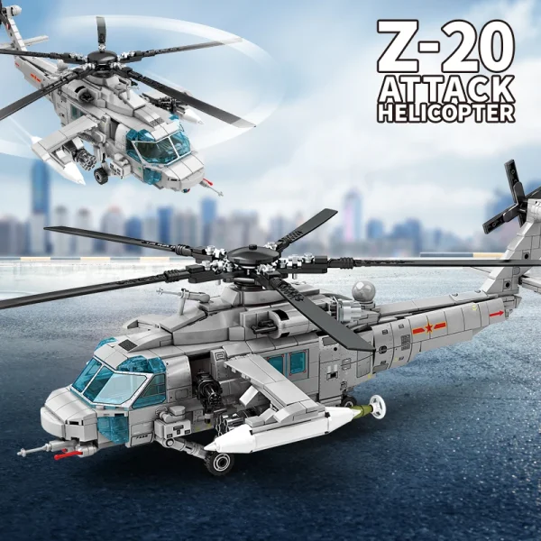SEMBO SWAT Police Technical Armed Helicopter Building Blocks Model Military STEM Kit WW2 Aircraft Bricks DIY Toys For Boys Adult